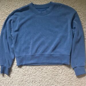 Lululemon Softstreme Perfectly Oversized Cropped Crew - Blue Twill - Size 4